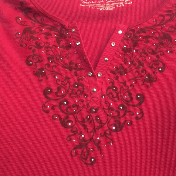 French Laundry Embellished V Neck Stretch Knit Top - Picture 3 of 10